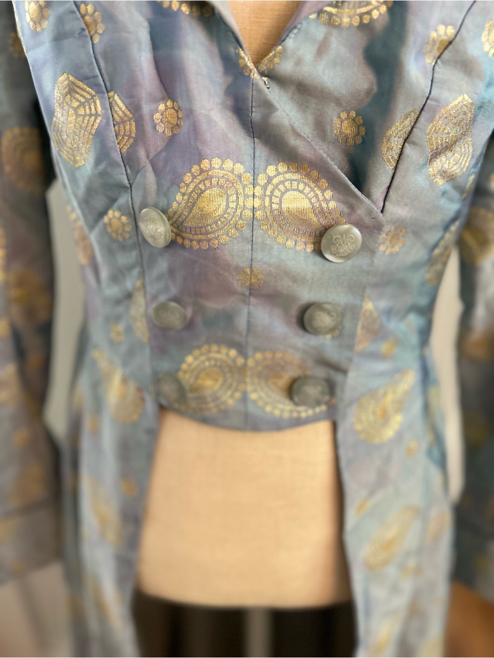 Vintage Milwaukee Repertory Theater Brocade Opera Coat Dress Costume - Picture 9 of 10
